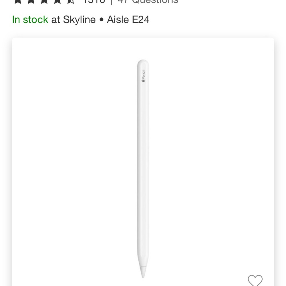 Apple White Stylus Pen 2nd generation